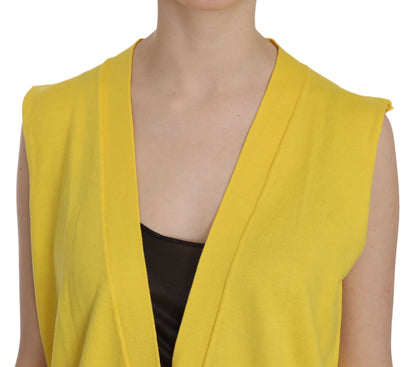 Elegant Yellow Sleeveless Cotton Vest