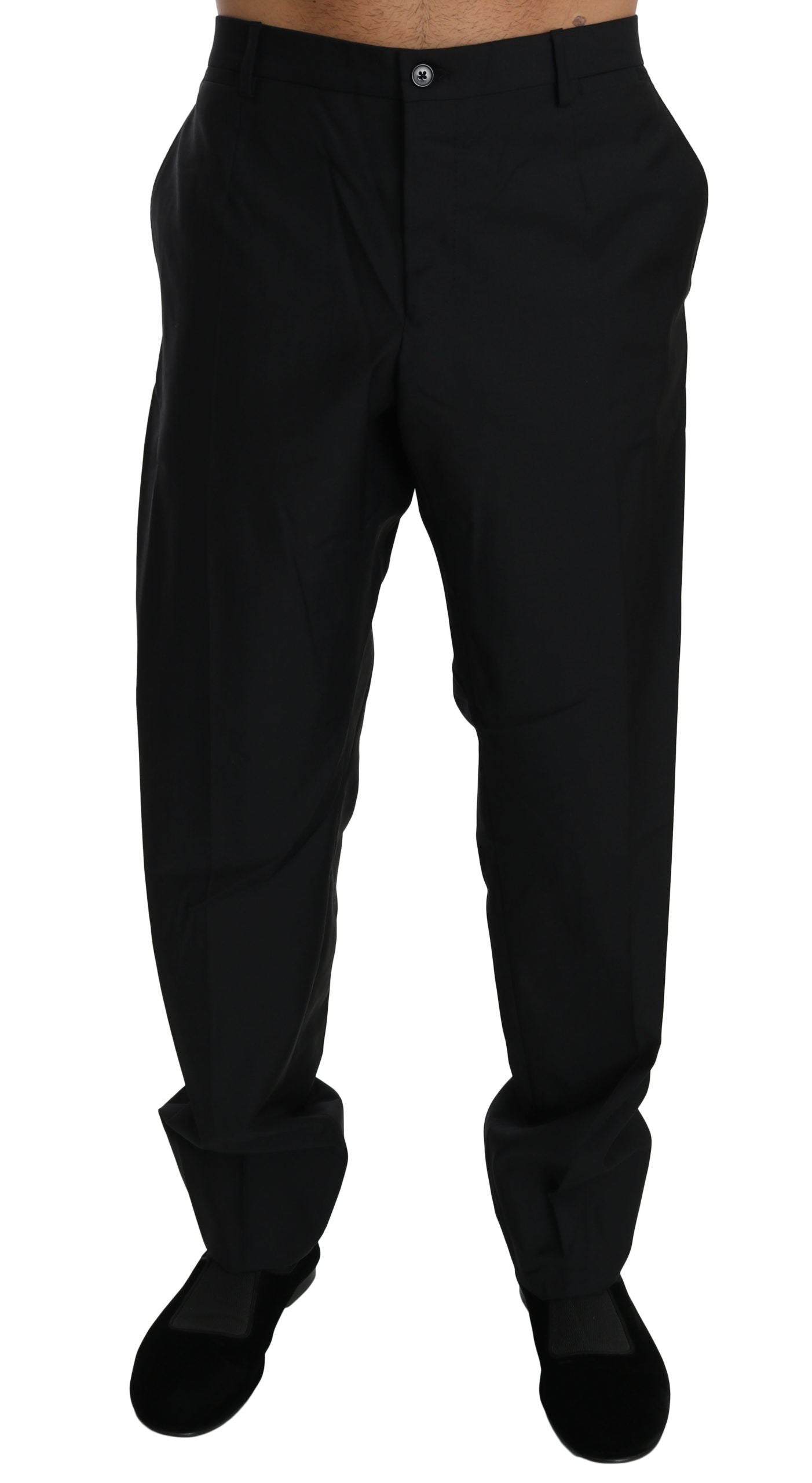 Elegant Black Virgin Wool Dress Pants