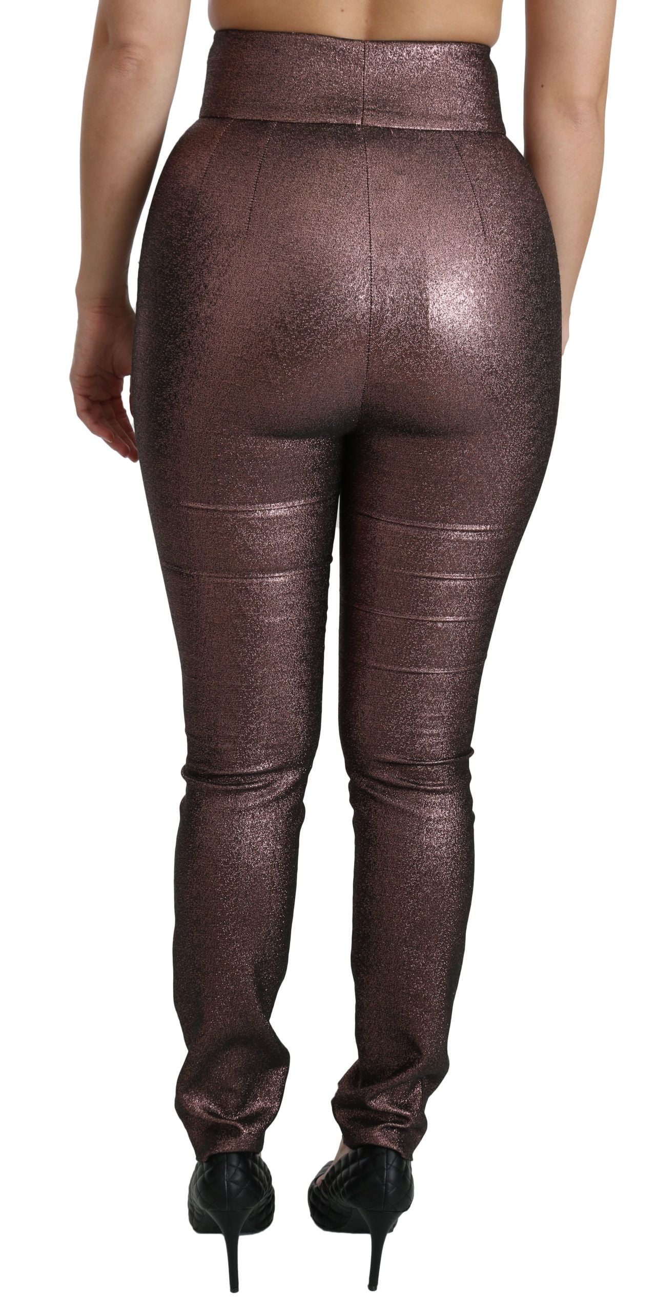 High Waist Slim Fit Metallic Pants