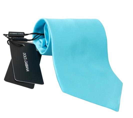 Stunning Light Blue Silk Men's Tie