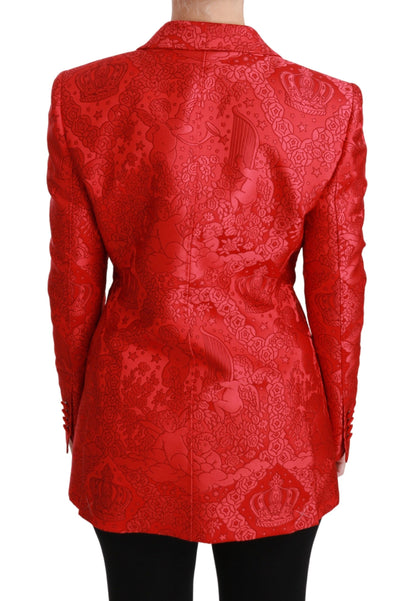 Red Floral Angel Pattern Blazer