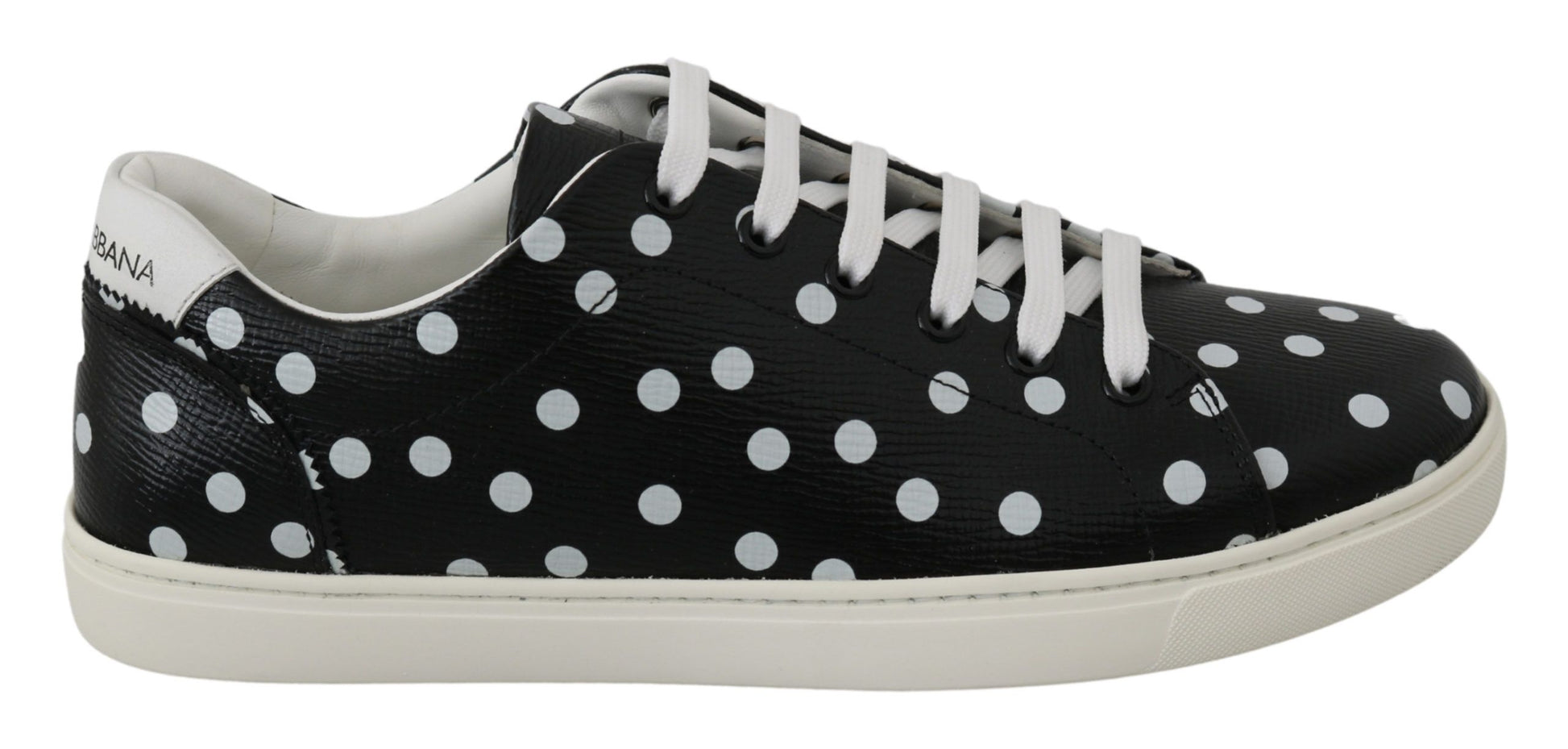 Black Polka Dotted Leather Sneakers