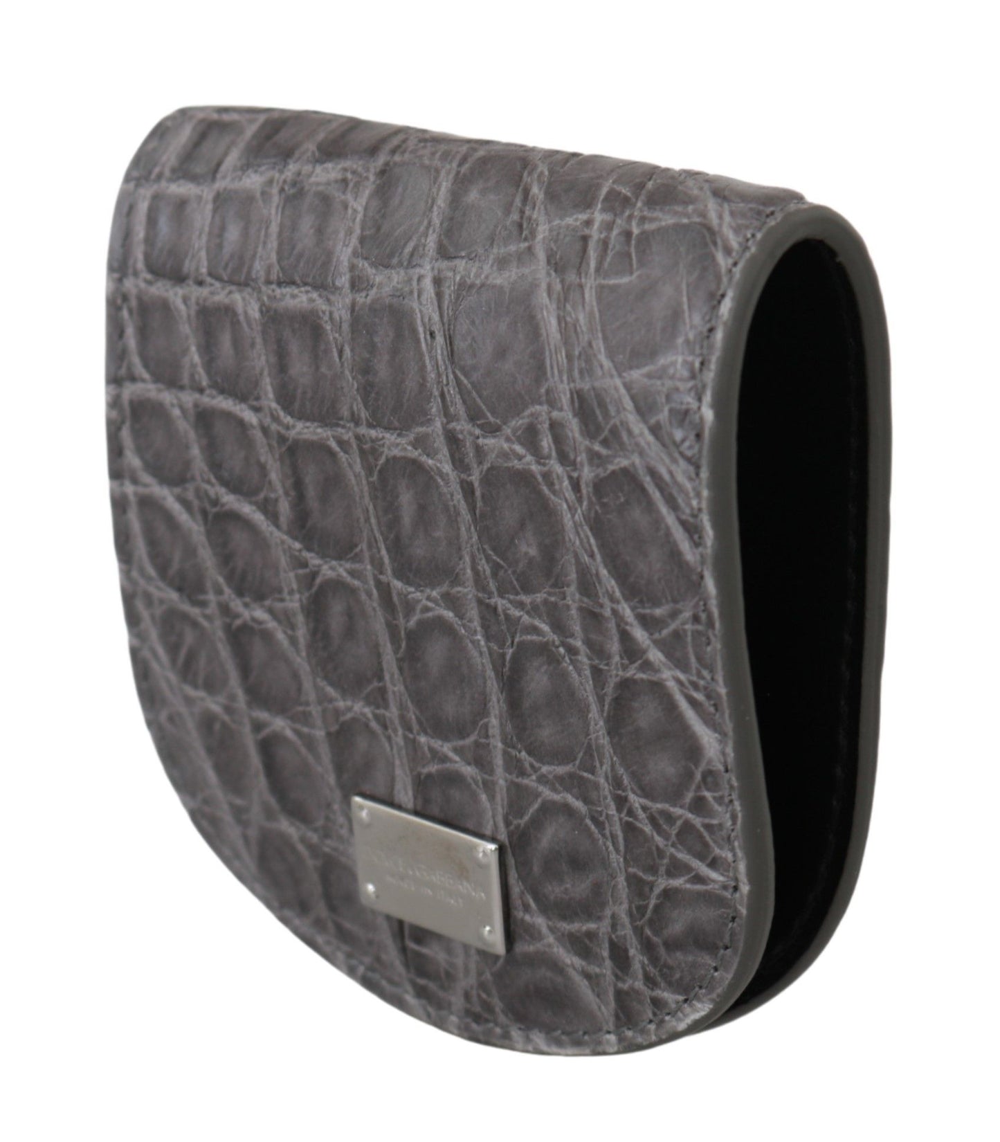 Exotic Gray Leather Condom Case Wallet