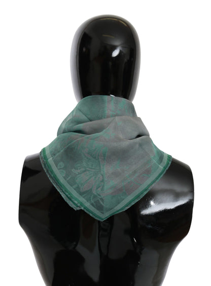 Elegant Silk Green Printed Scarf