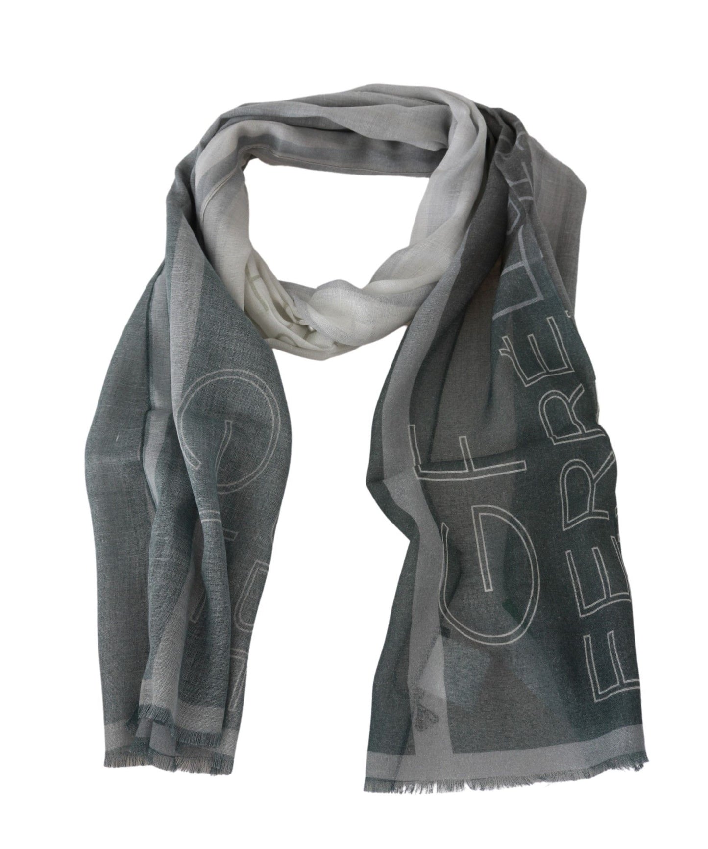 Elegant Blue Gray Patterned Scarf