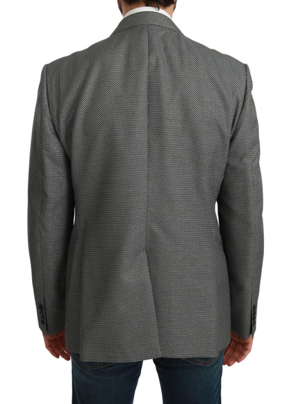 Elegant Gray Fantasy Pattern Slim Fit Blazer