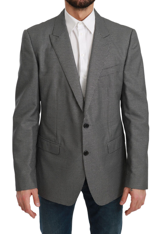 Elegant Gray Fantasy Pattern Slim Fit Blazer