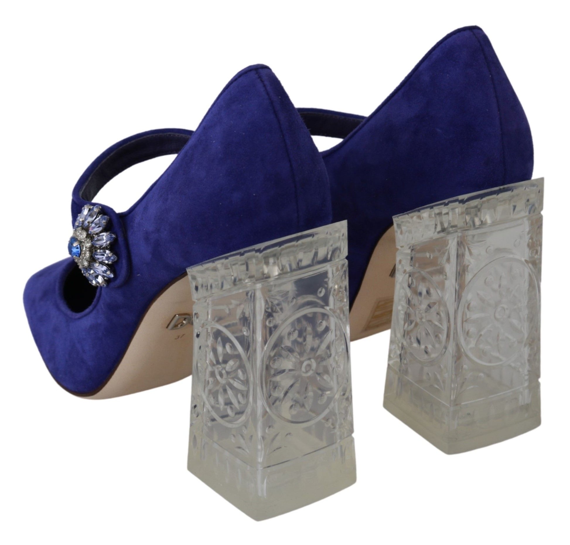 Elegant Purple Suede Mary Janes Pumps