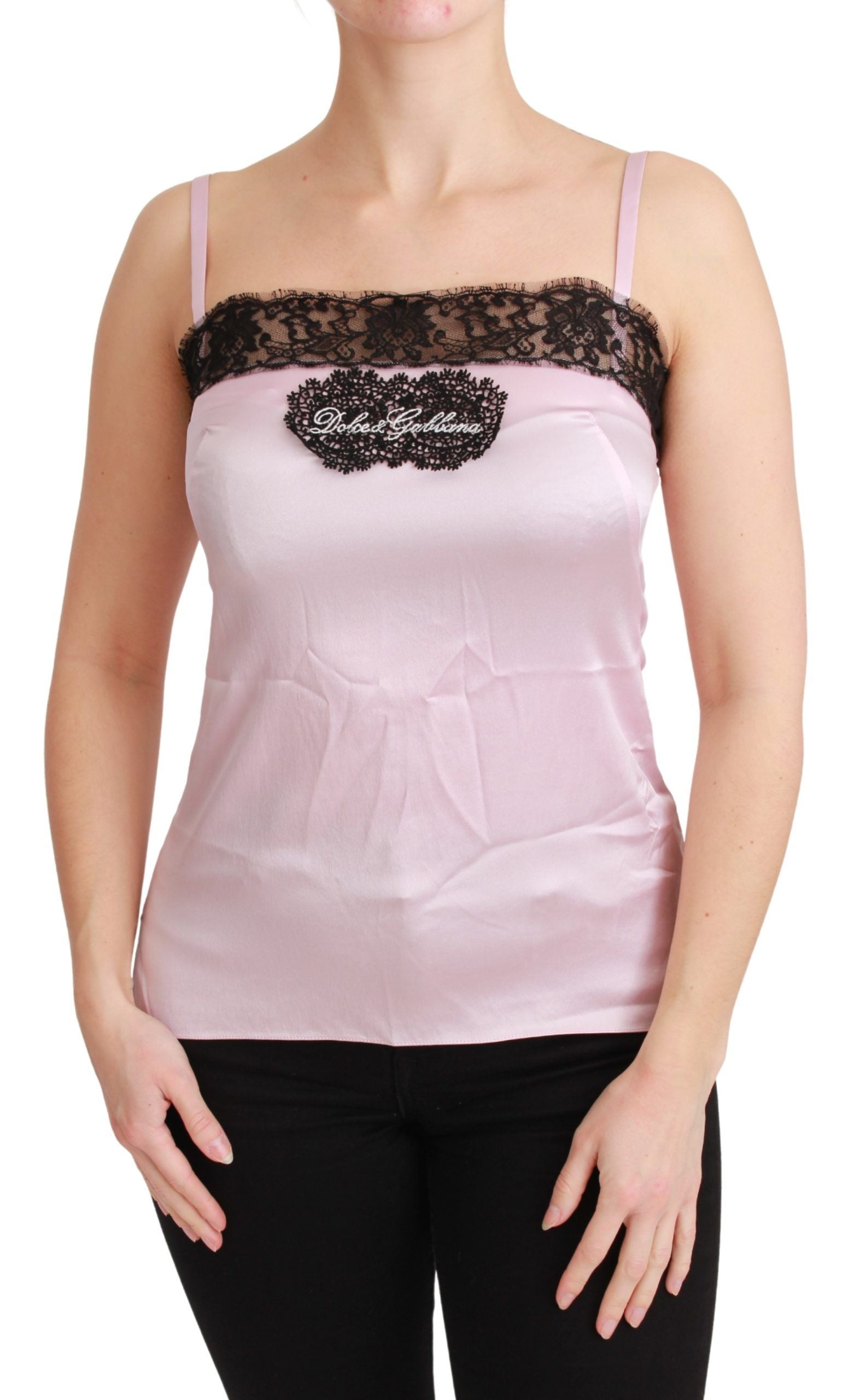 Elegant Silk Lace Detail Tank Top