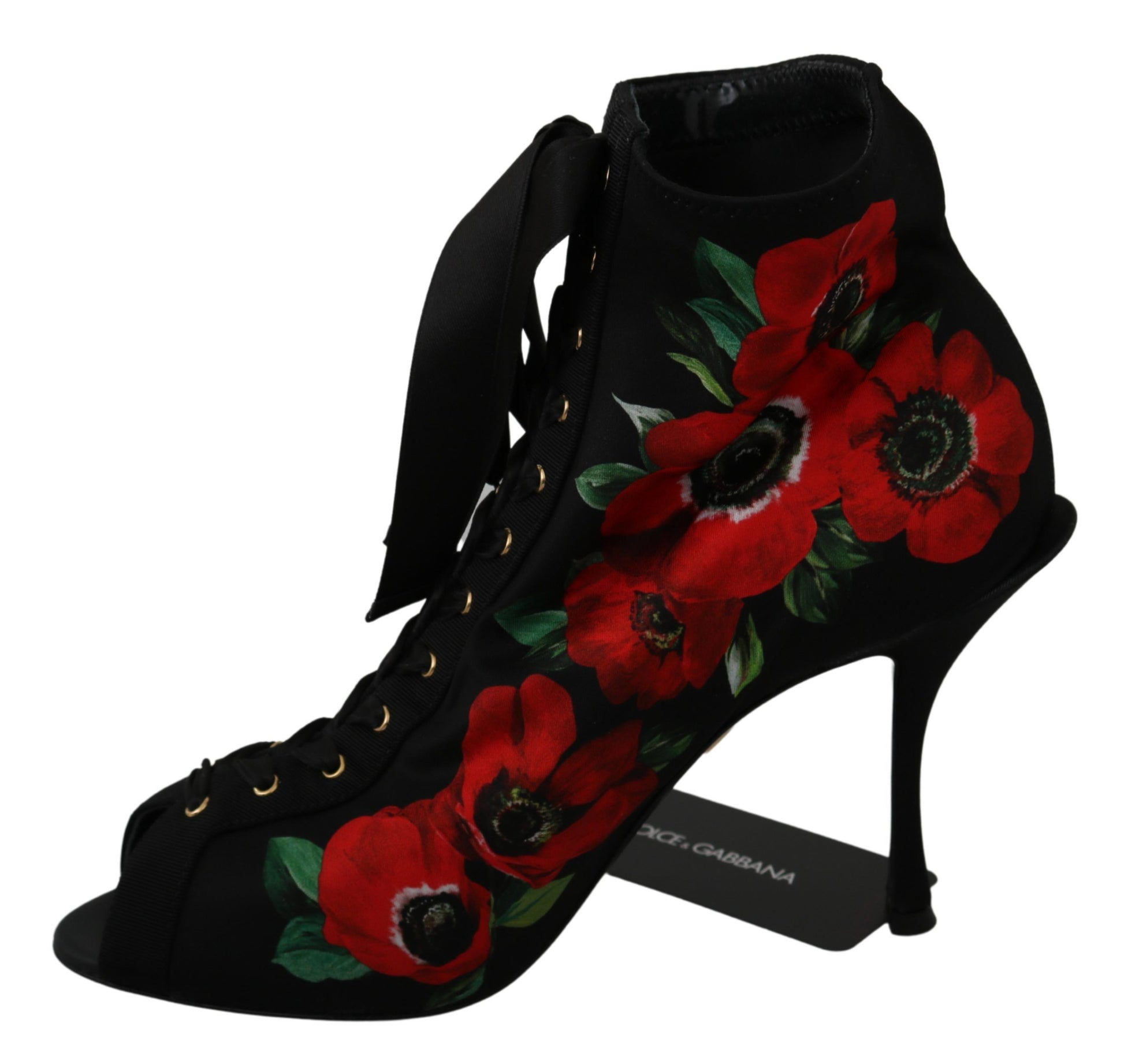 Elegant Floral Heel Booties