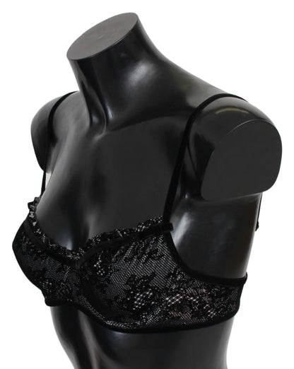 Sleek Black Mesh Balconcino Bra