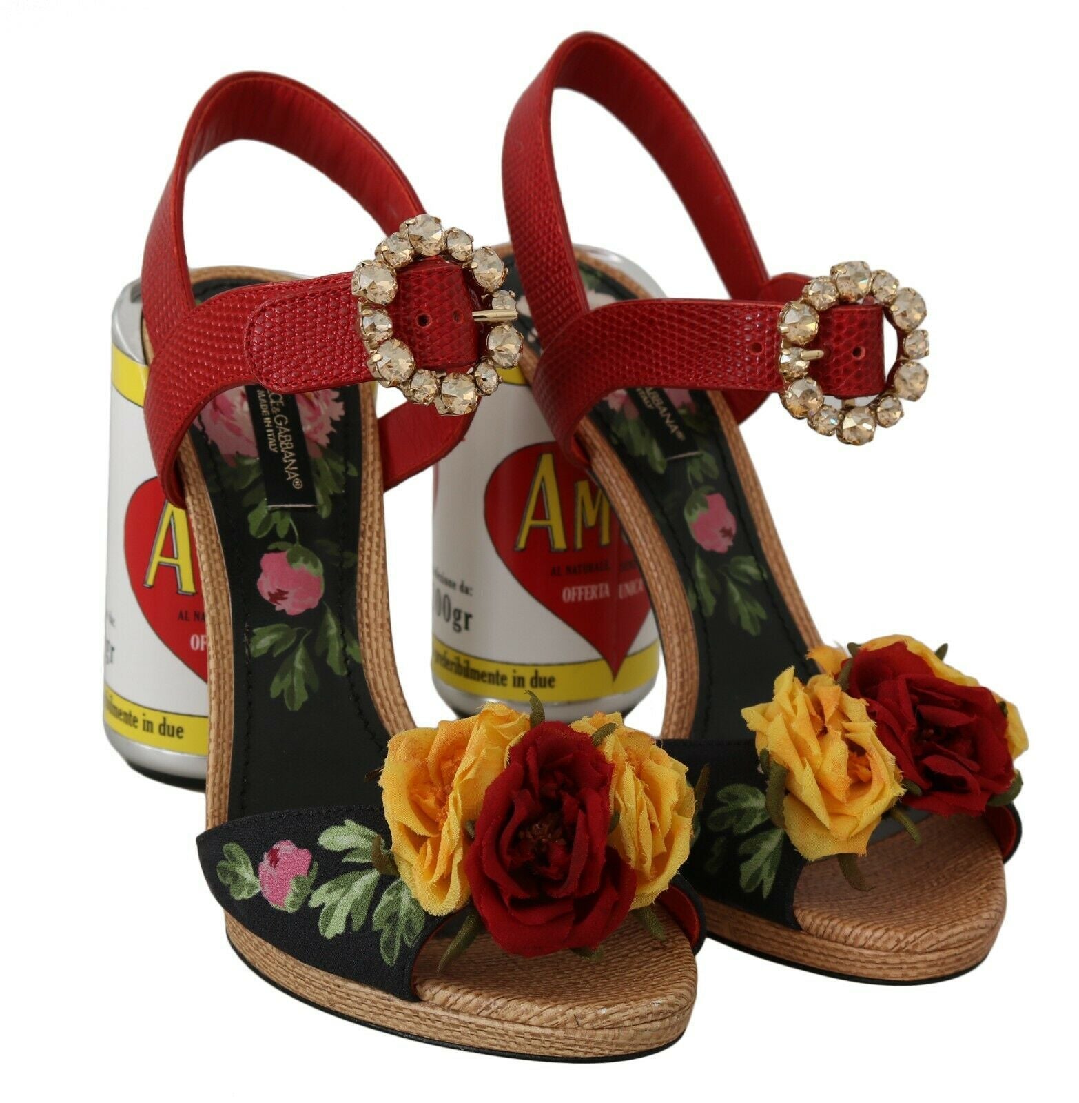 Multicolor Floral Crystal Embellished Sandals