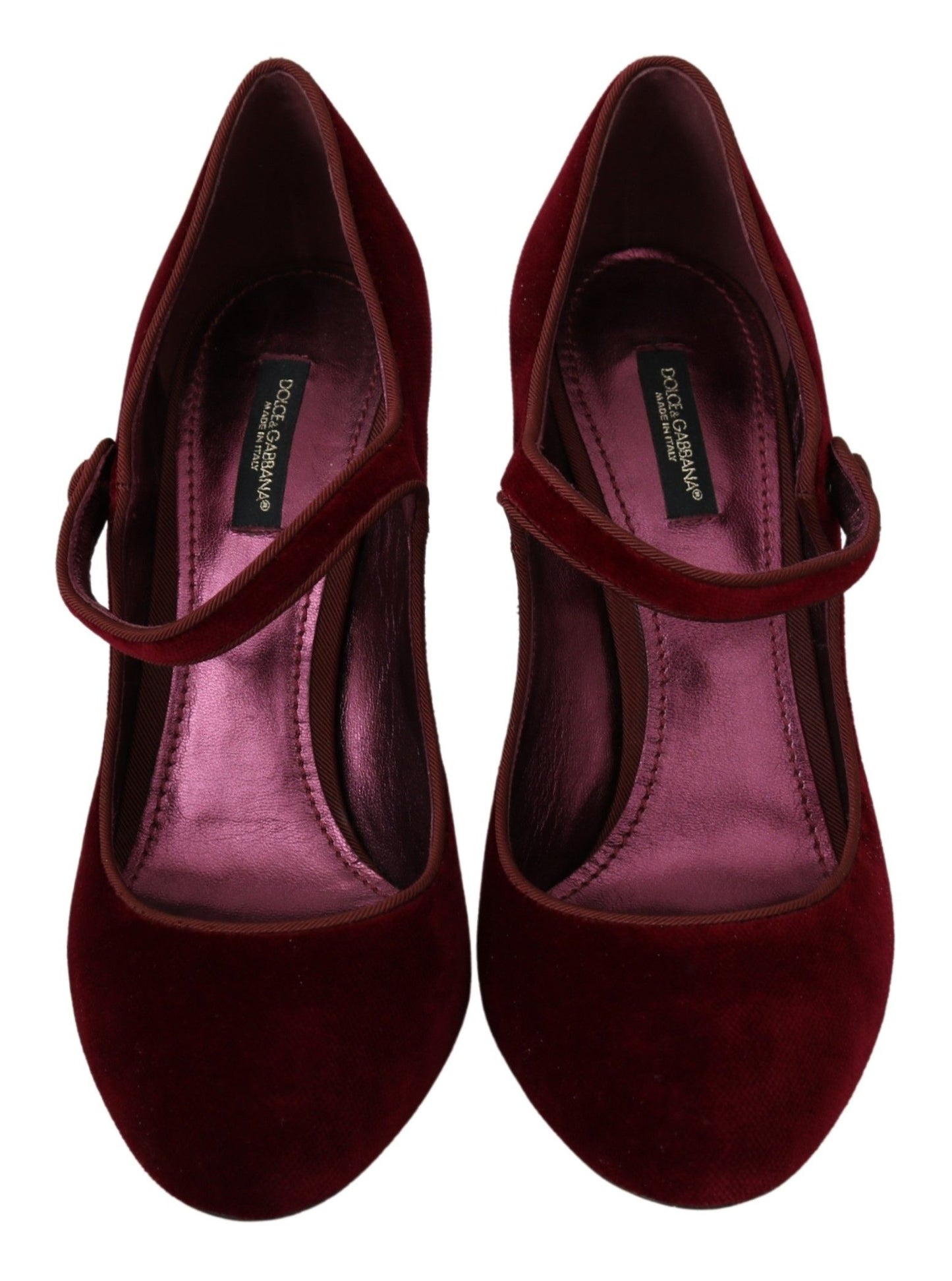 Red Velvet Crystal-Embellished Mary Janes Heels