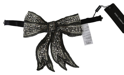 Elegant Silver Silk Bowtie