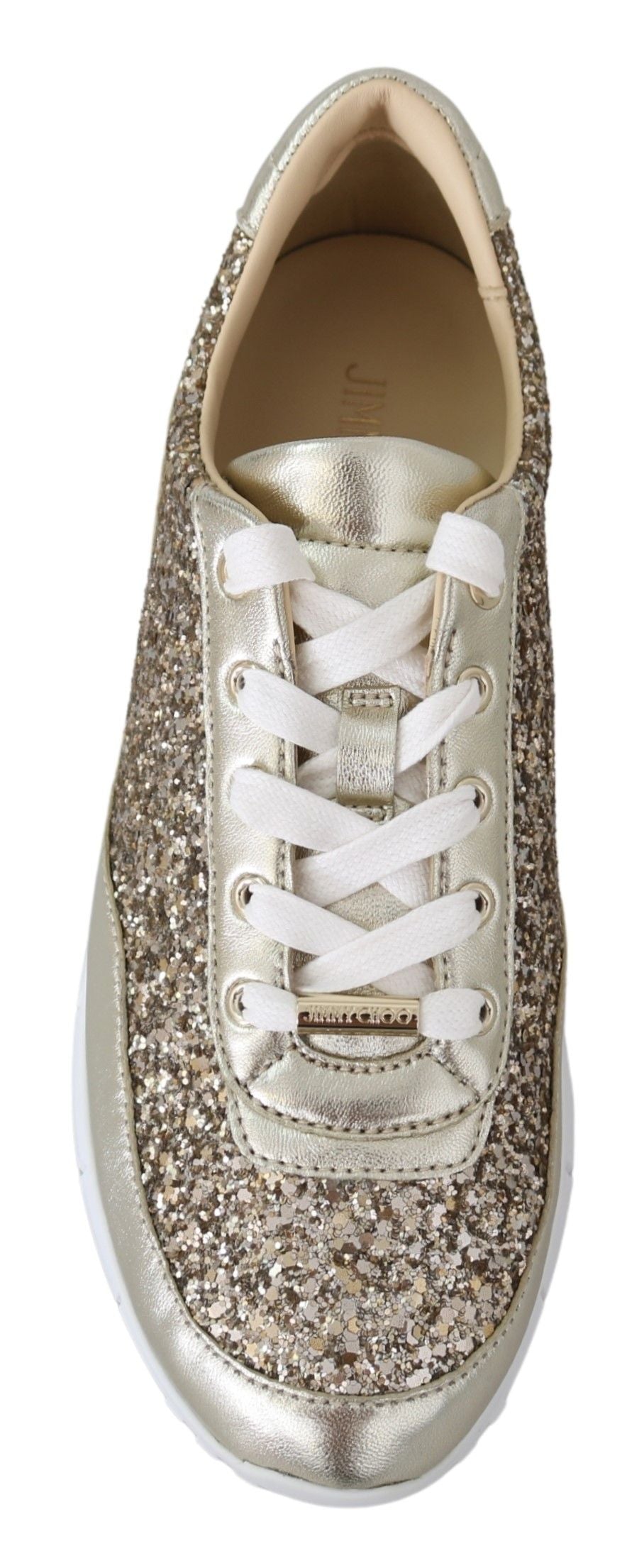 Antique Gold Glitter Leather Sneakers