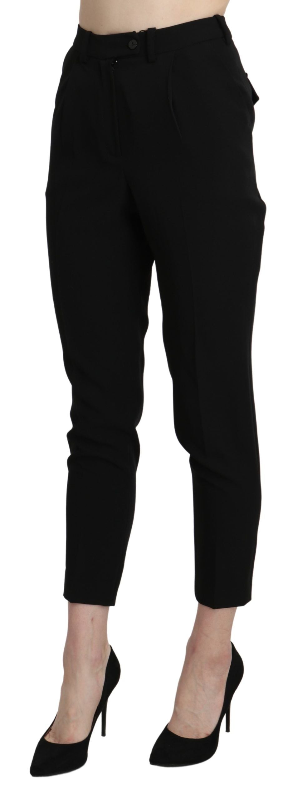 Chic High Waist Skinny Cropped Trousers