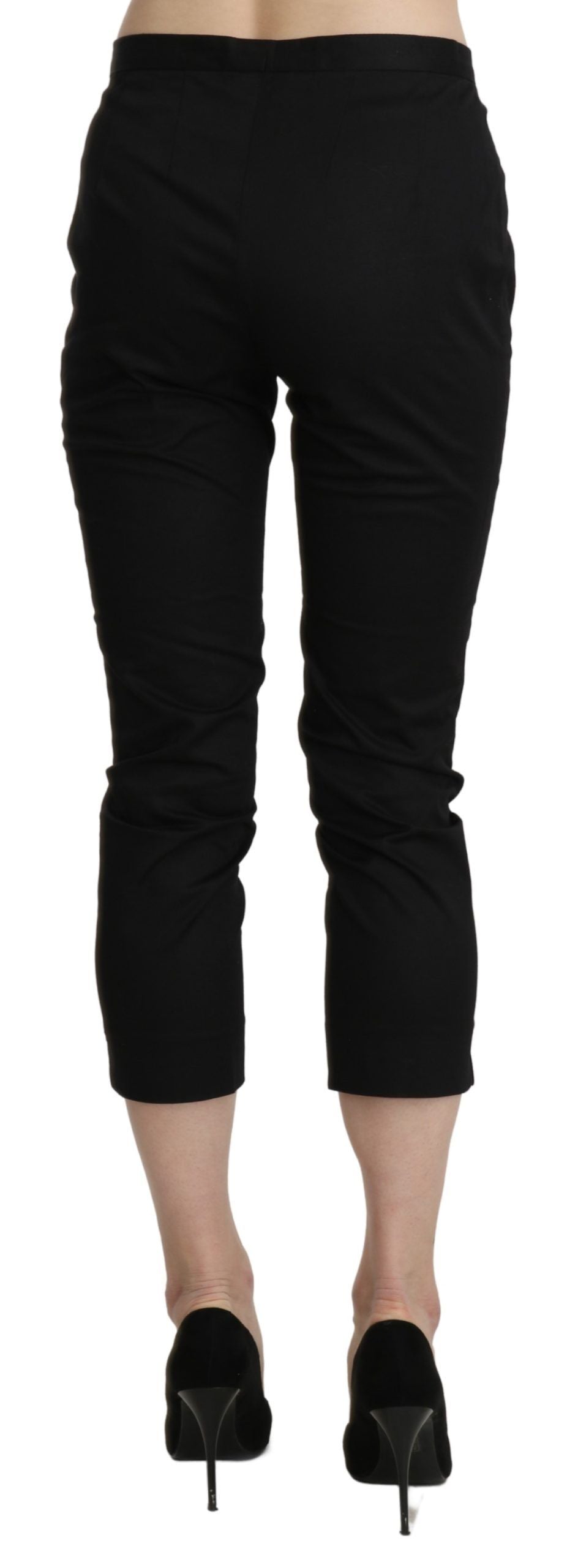 Elegant High Waist Skinny Cropped Pants