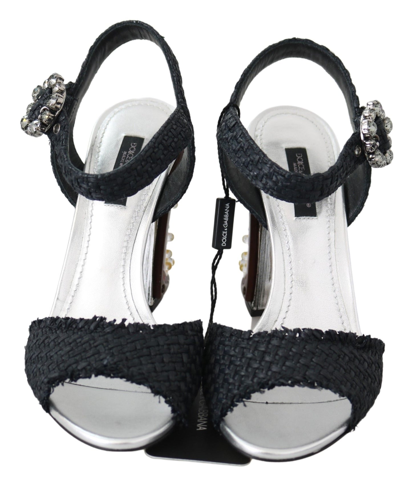 Elegant Black Ankle Strap Sandals with LED Lights