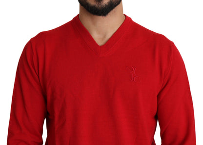 Iconic Embroidered Red Wool Sweater