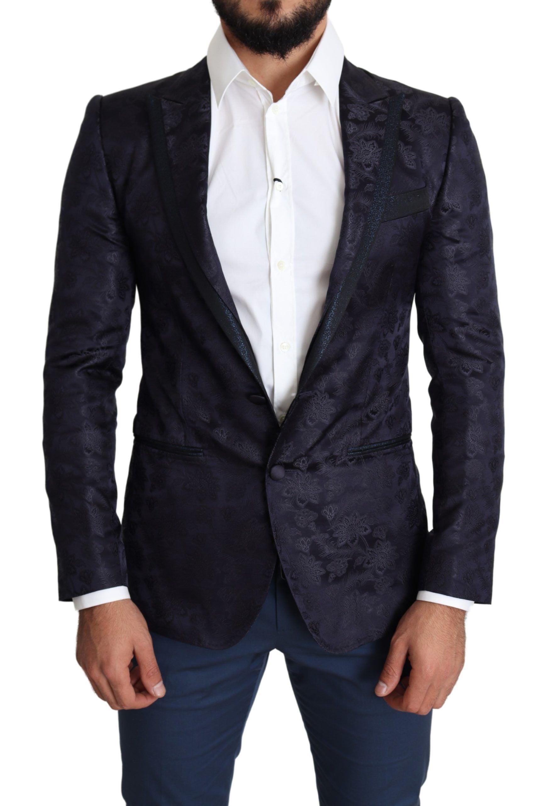 Elegant Silk Blend Martini Blazer in Blue