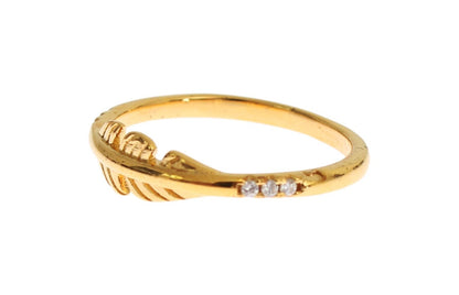 Elegant Gold Plated Sterling Silver CZ Ring