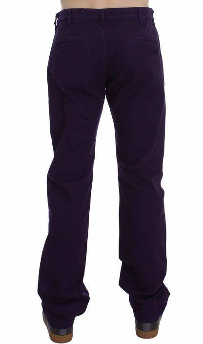 Purple Cotton Stretch Slim Chinos