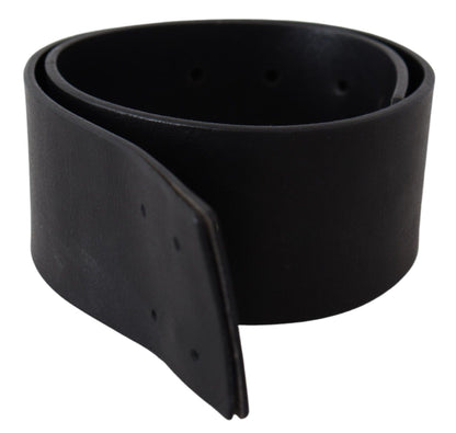 Elegant Solid Black Leather Belt