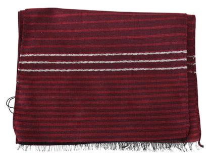 Chic Wool Silk Blend Striped Scarf