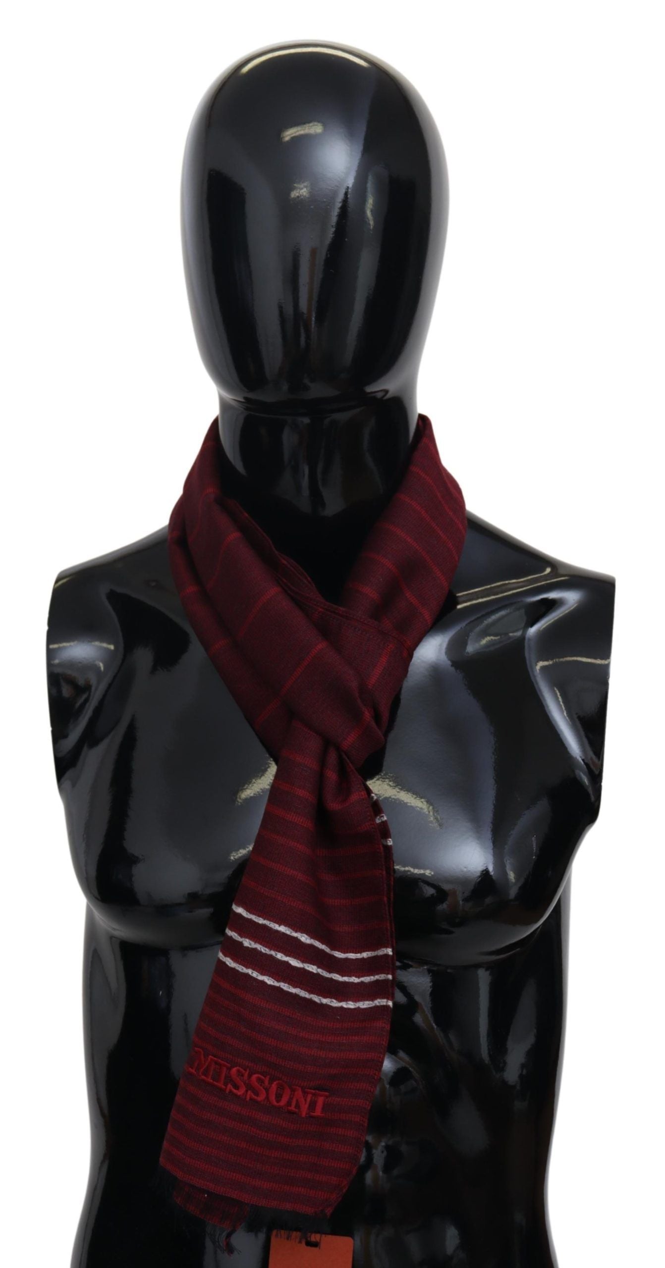 Chic Wool Silk Blend Striped Scarf