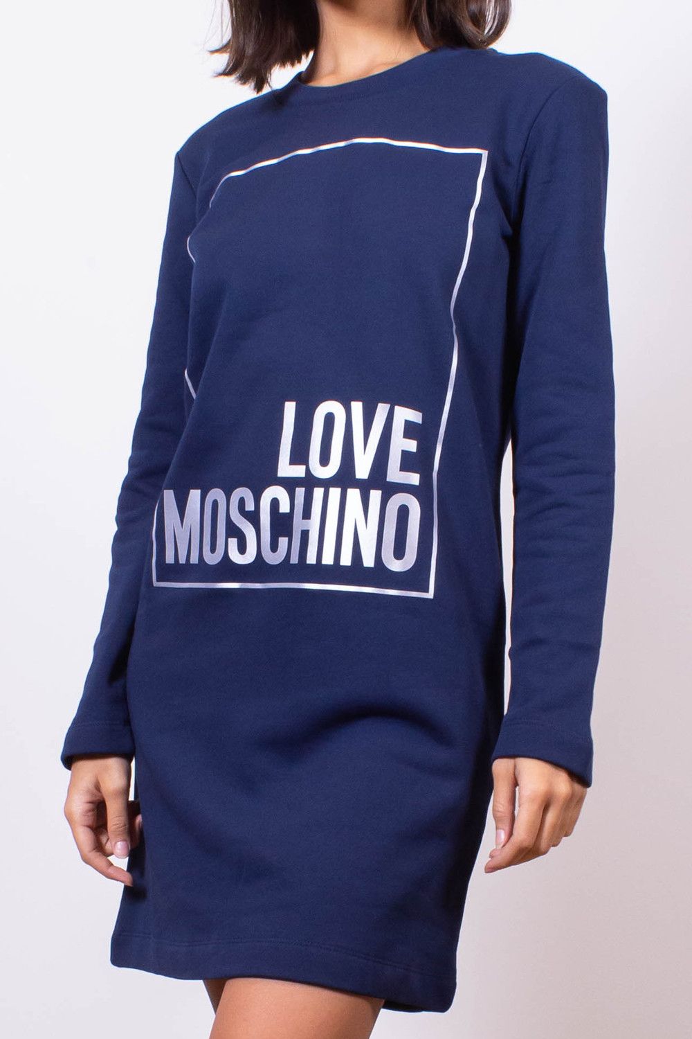 Blue Cotton Women Sweatshirt Dress