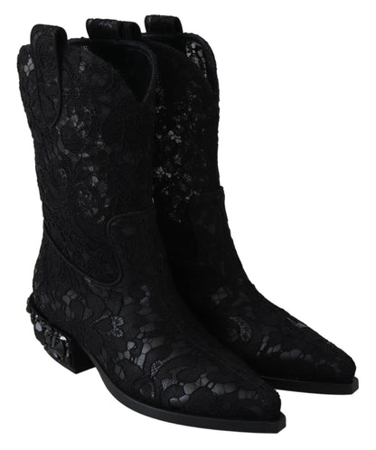 Elegant Viscose Leather Ankle Boots with Crystals