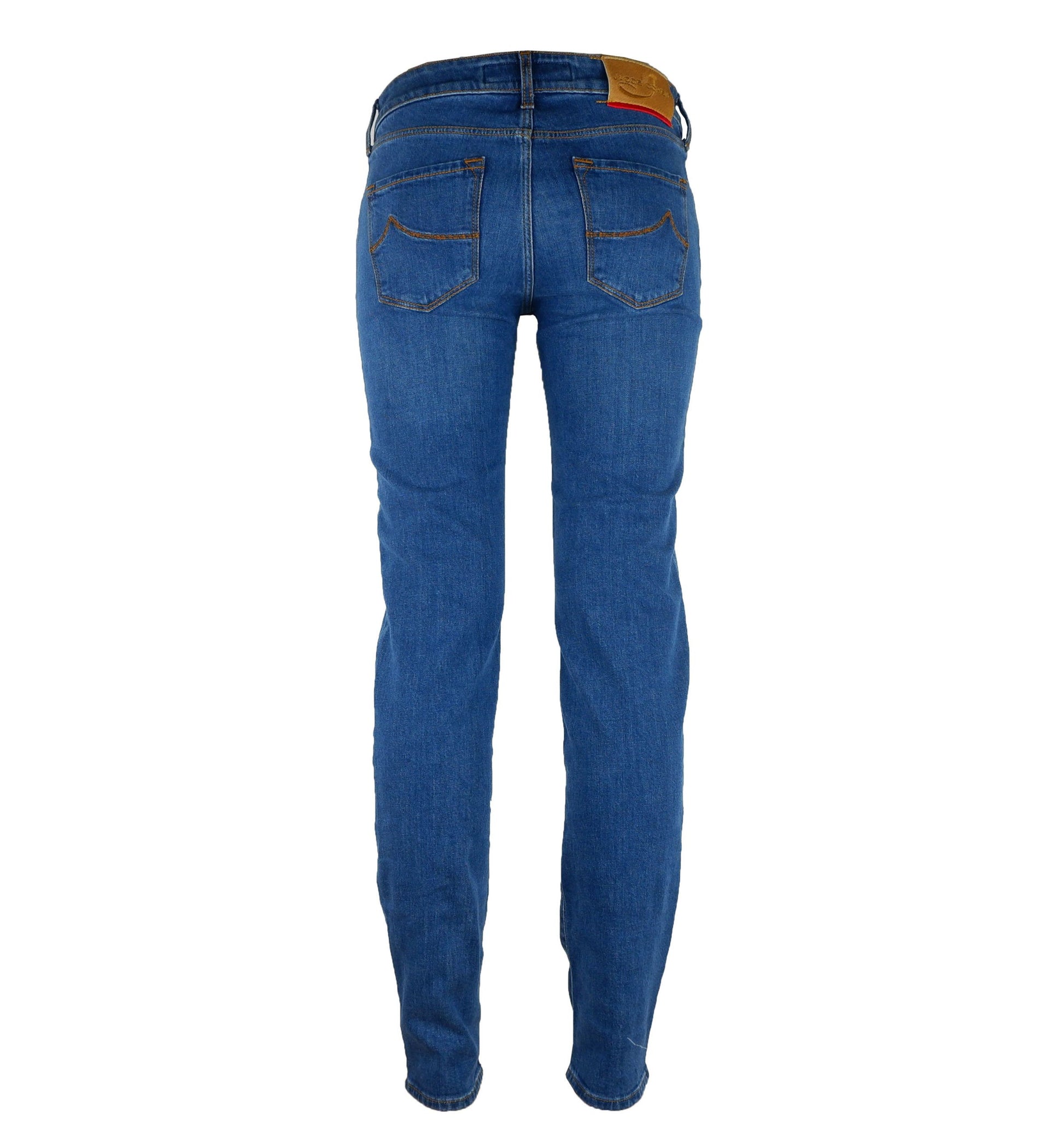 Elegant Blue Denim Five-Pocket Style