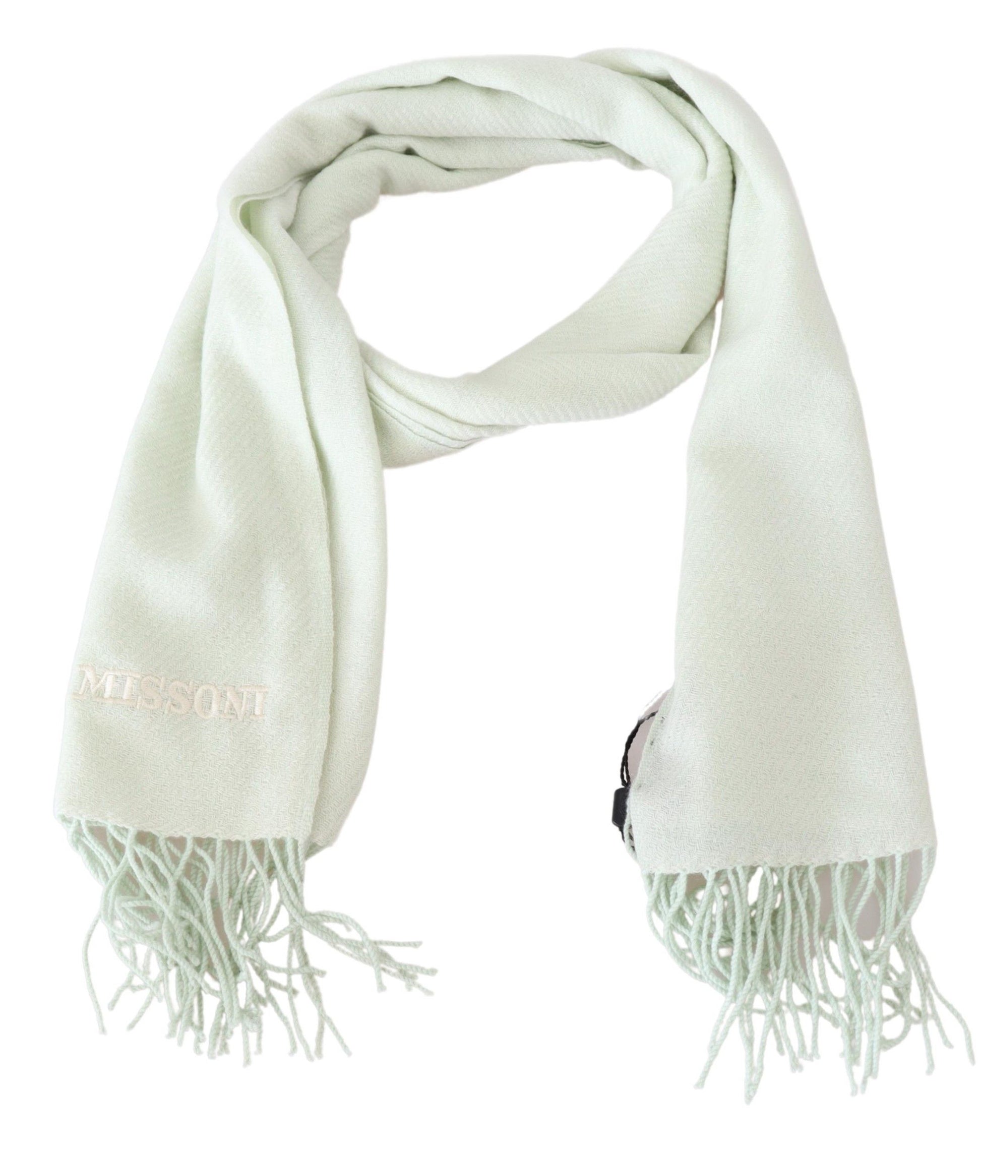 Elegant White Cashmere Scarf