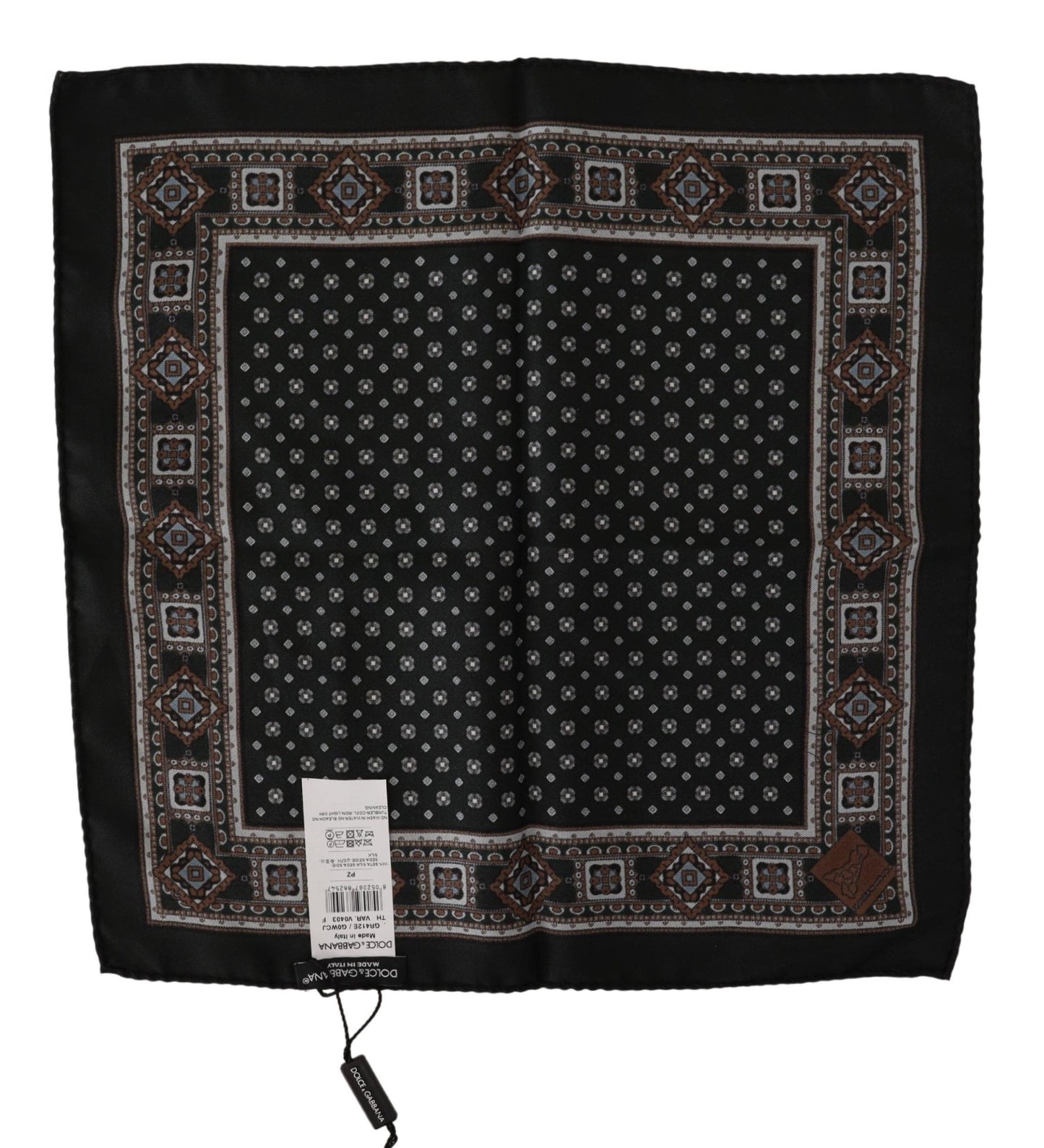 Elegant Black Silk Pocket Square