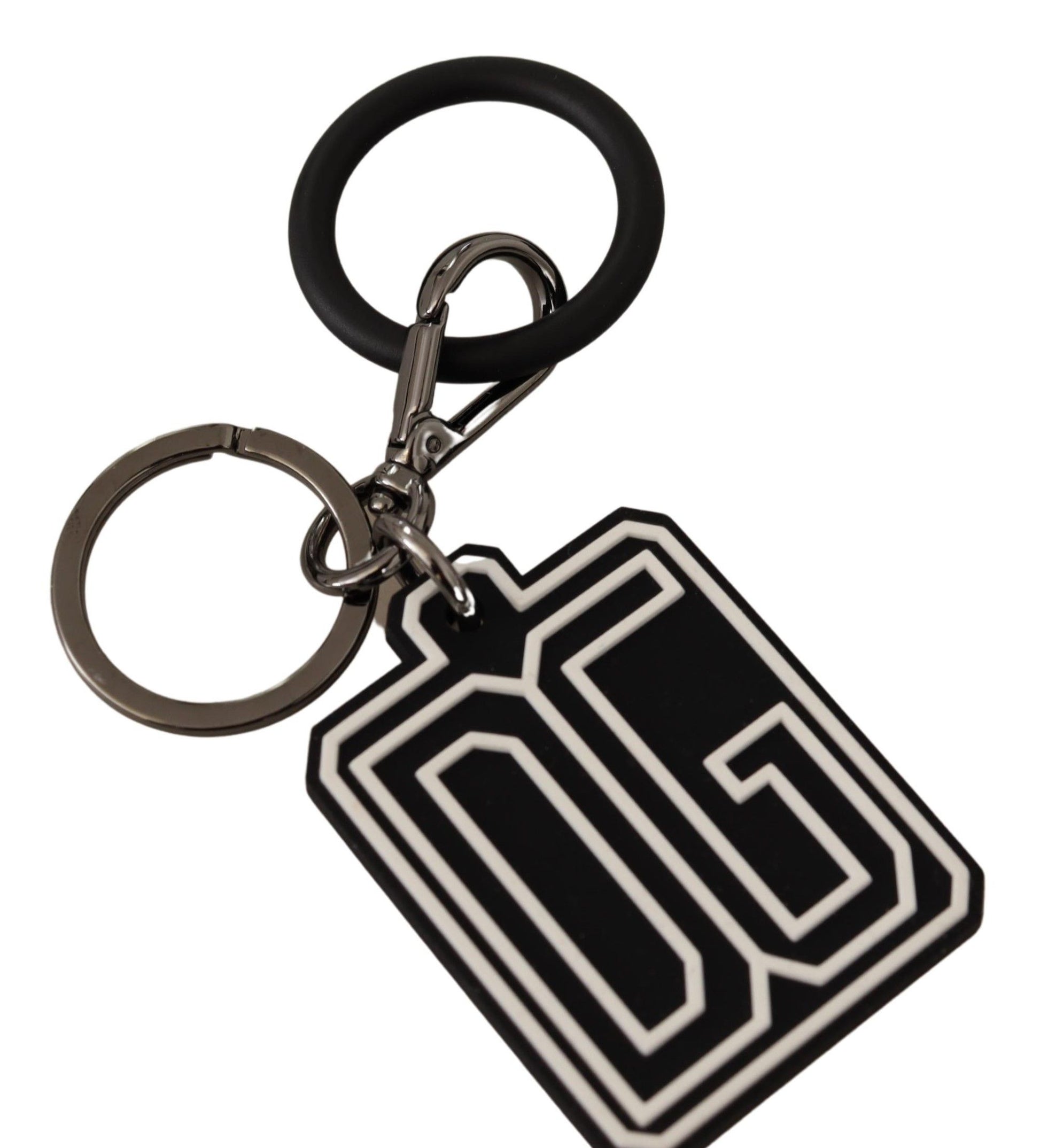 Elegant Silver & Rubber Designer Keyring