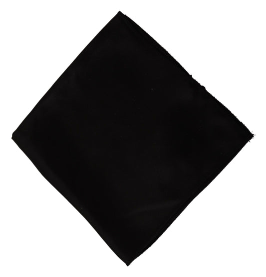 Elegant Black Silk Pocket Square