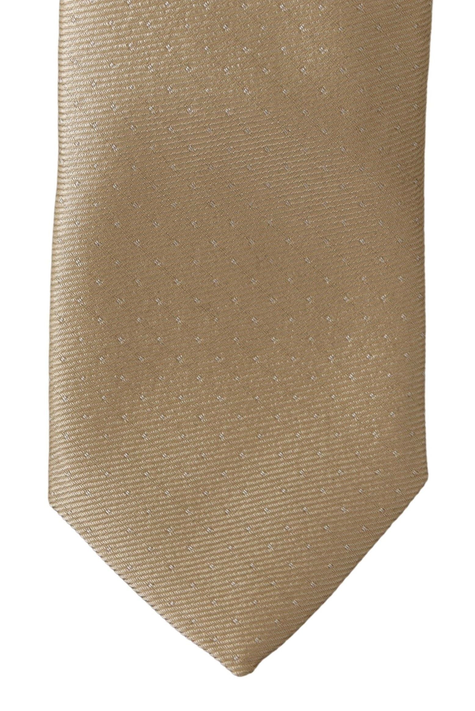 Elegant Gold Dotted Silk Tie