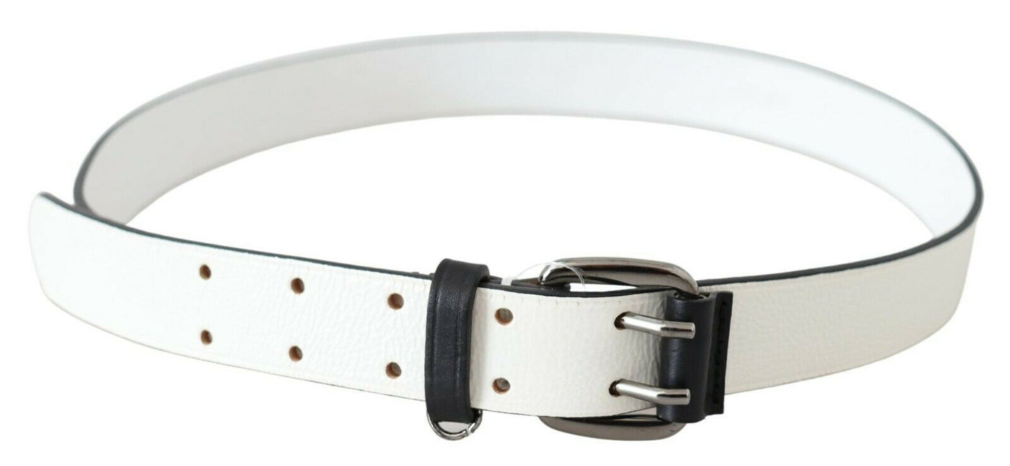 Chic White Leather Fashion Belt