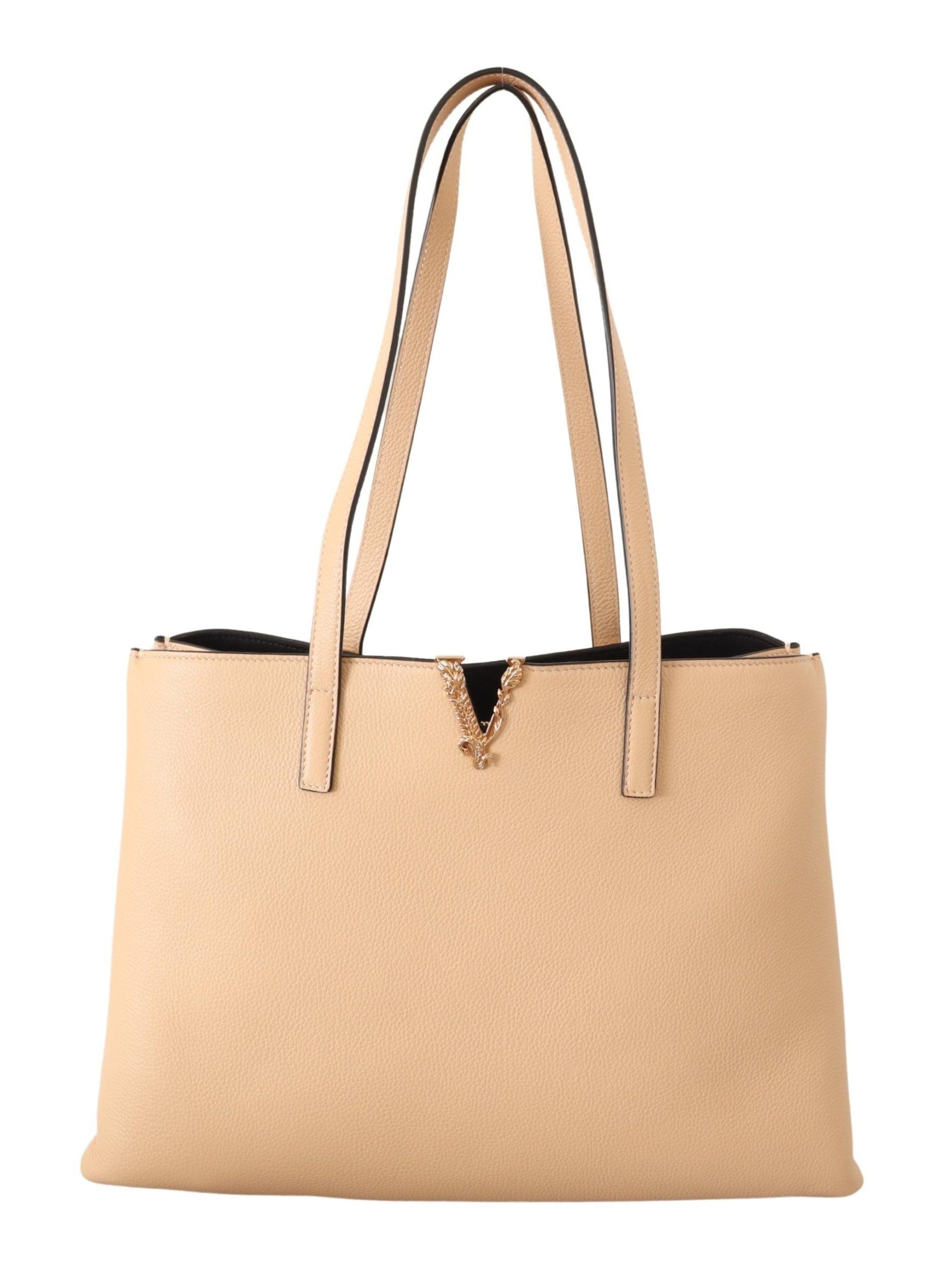 Chic Nude Grainy Leather Tote