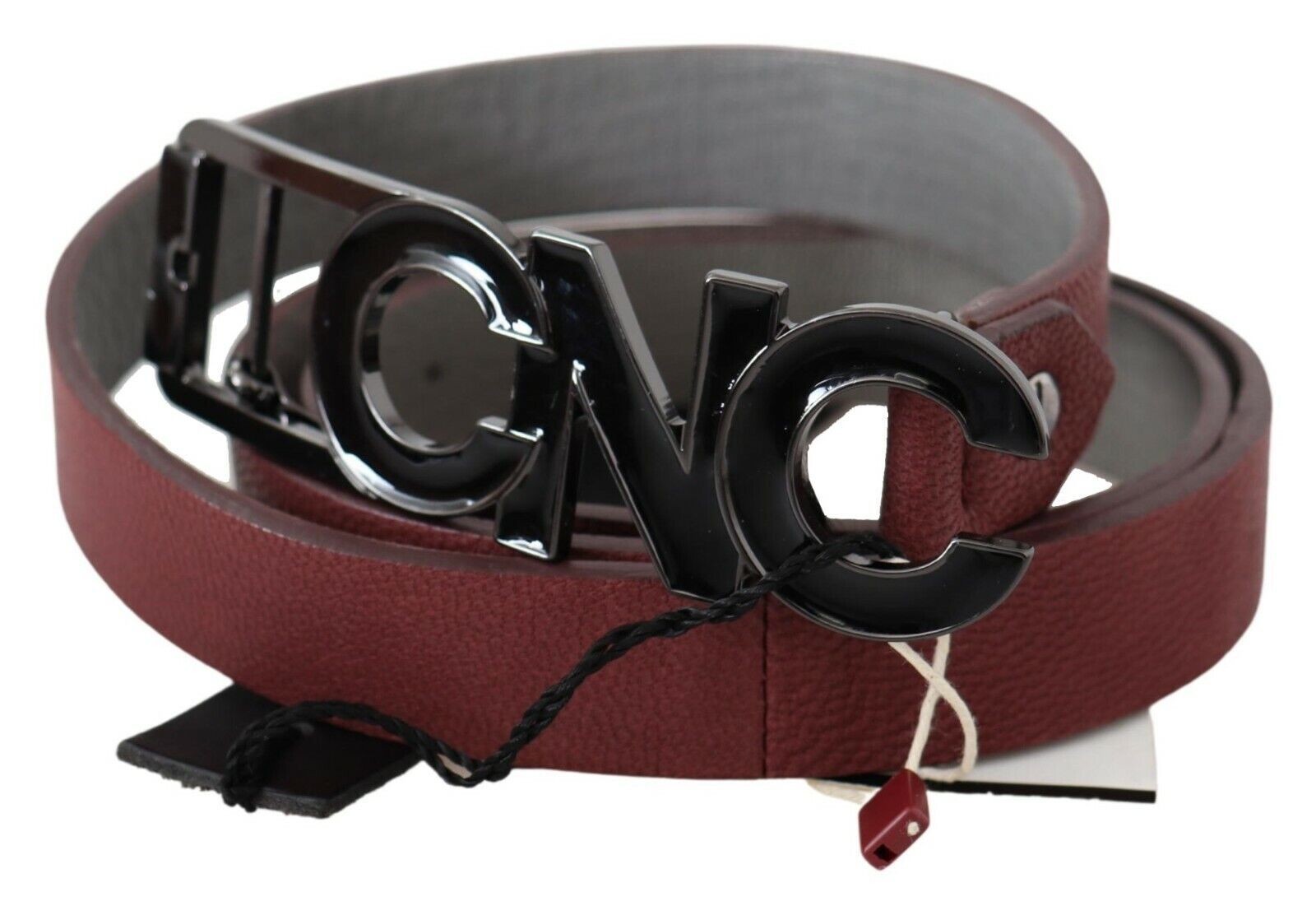 Elegant Maroon Leather Fashion Belt