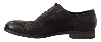 Exotic Leather Brogue Derby Dress Shoes