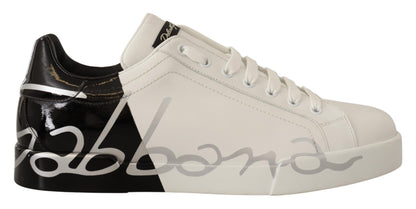 Elegant White Leather Casual Sneakers