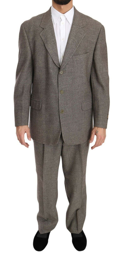 Elegant Light Brown Wool Men's Suit