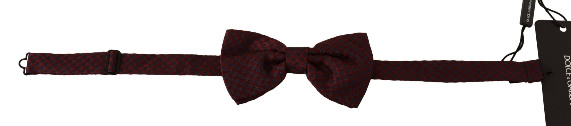 Maroon Silk Bow Tie with Dotted Pattern