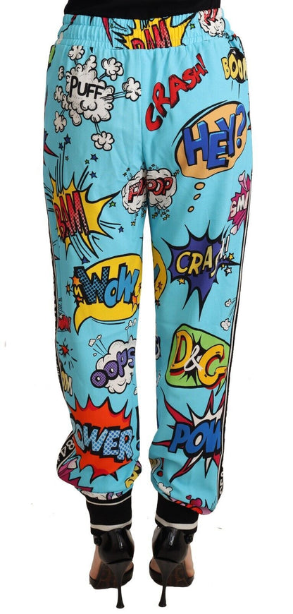 Chic Cartoon Print Knitted Jogger Pants