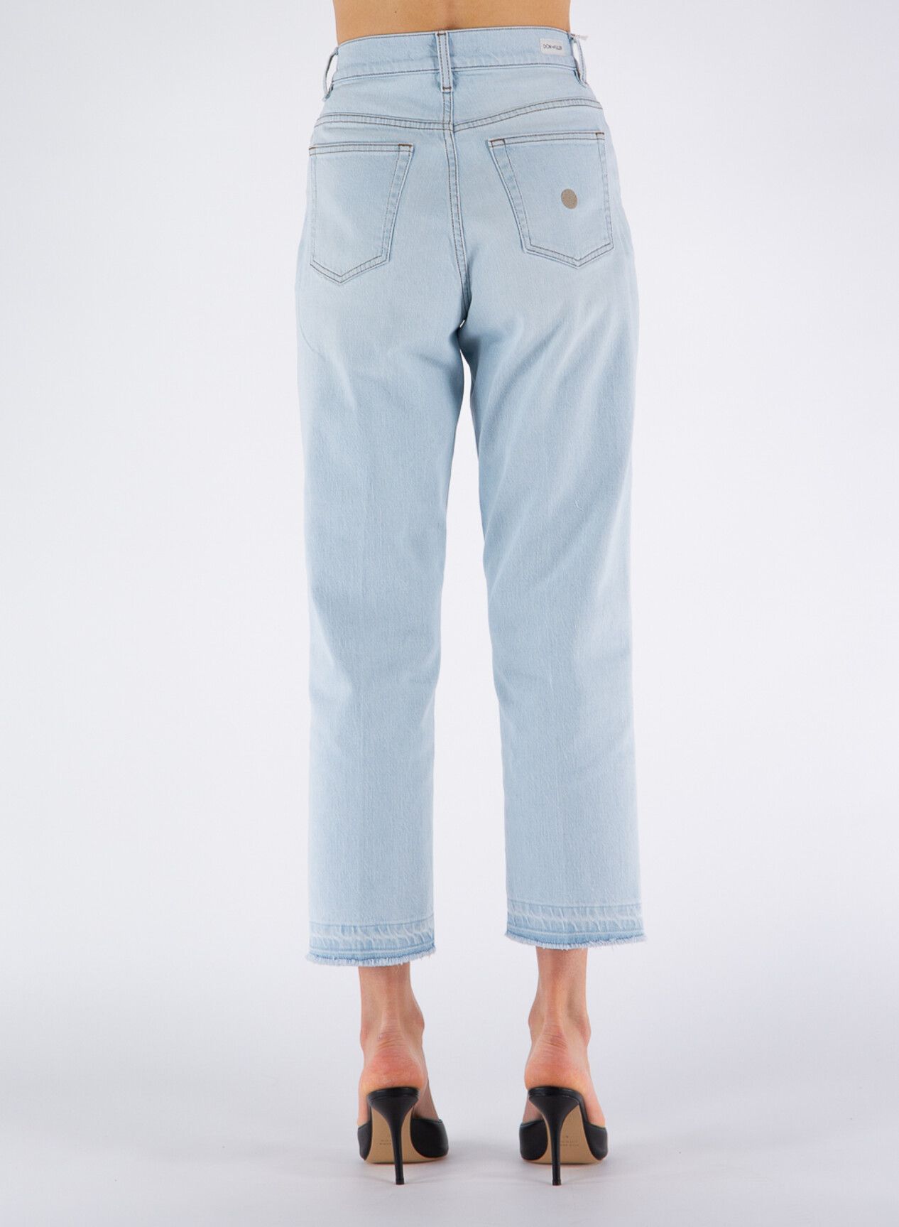 Light Blue Cotton Women's High-Waisted Jean