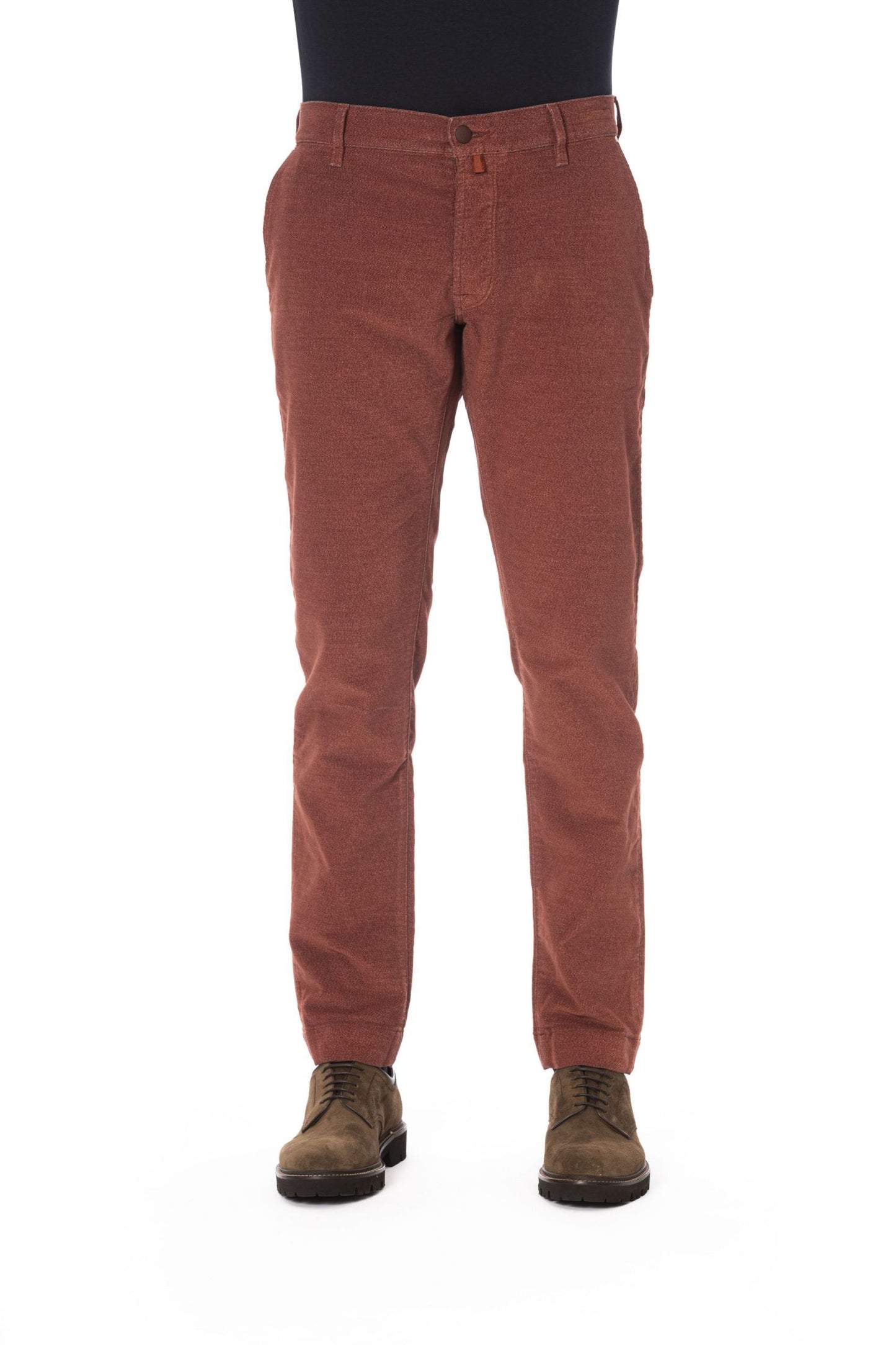 Burgundy Cotton Men Jeans