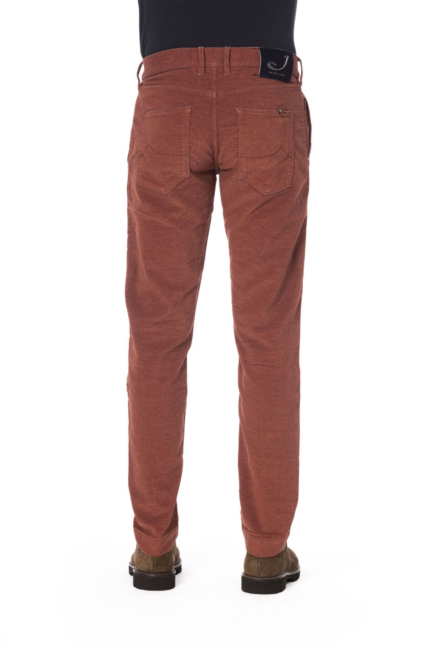 Burgundy Cotton Men Jeans