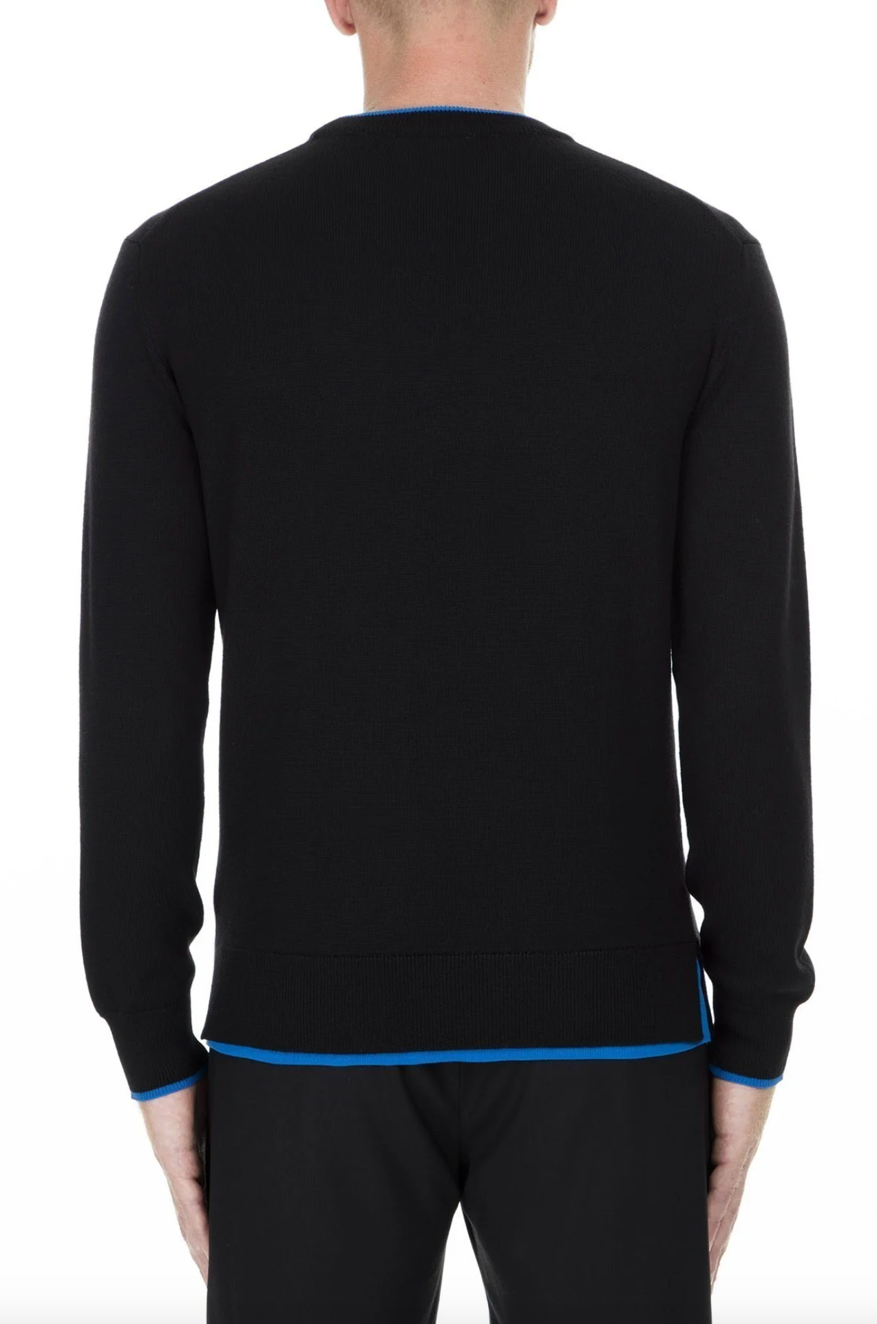 Black Cotton Men Sweater