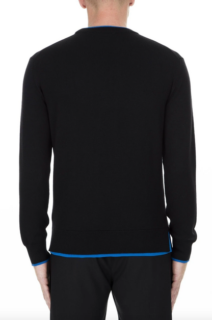 Black Cotton Men Sweater